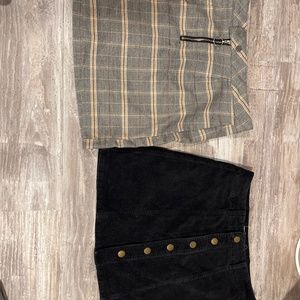 Skirts for  fall! Plaid and corduroy